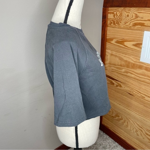 Madewell Je t’aime French I Love You Crewneck Sweatshirt Top in Dark Grey XS - Picture 3 of 9